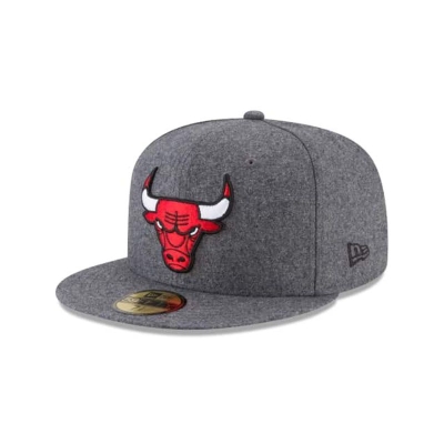 Chicago Bulls Gorra | New Era NBA Melton Wool 59fifty Fitted Cap Mexico - Grises